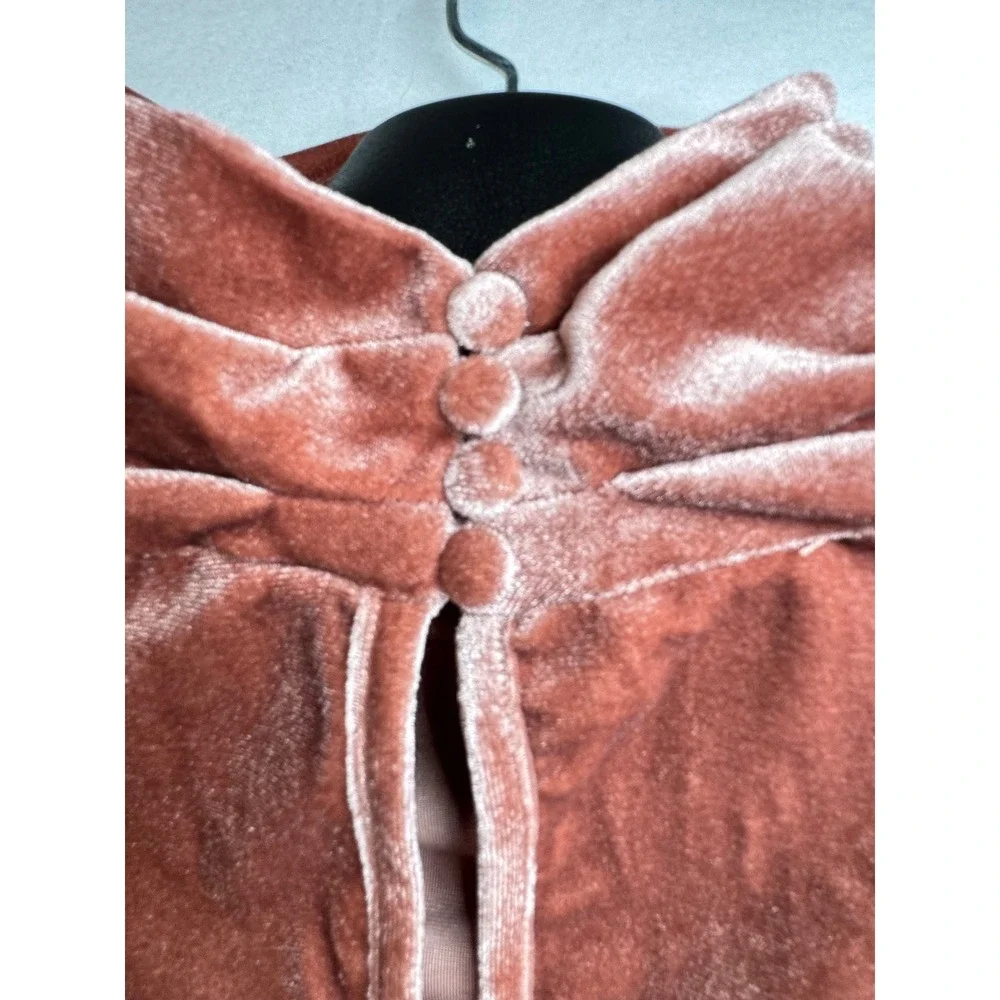 Cider Womens Rust Color Velvet Sleeveless High Cowl Neck Top S  NWT - Picture 7 of 9